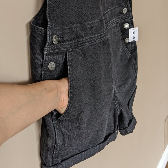Old Navy Slouchy Straight Non-Stretch Jean Short Overalls - Picture 6 of 16